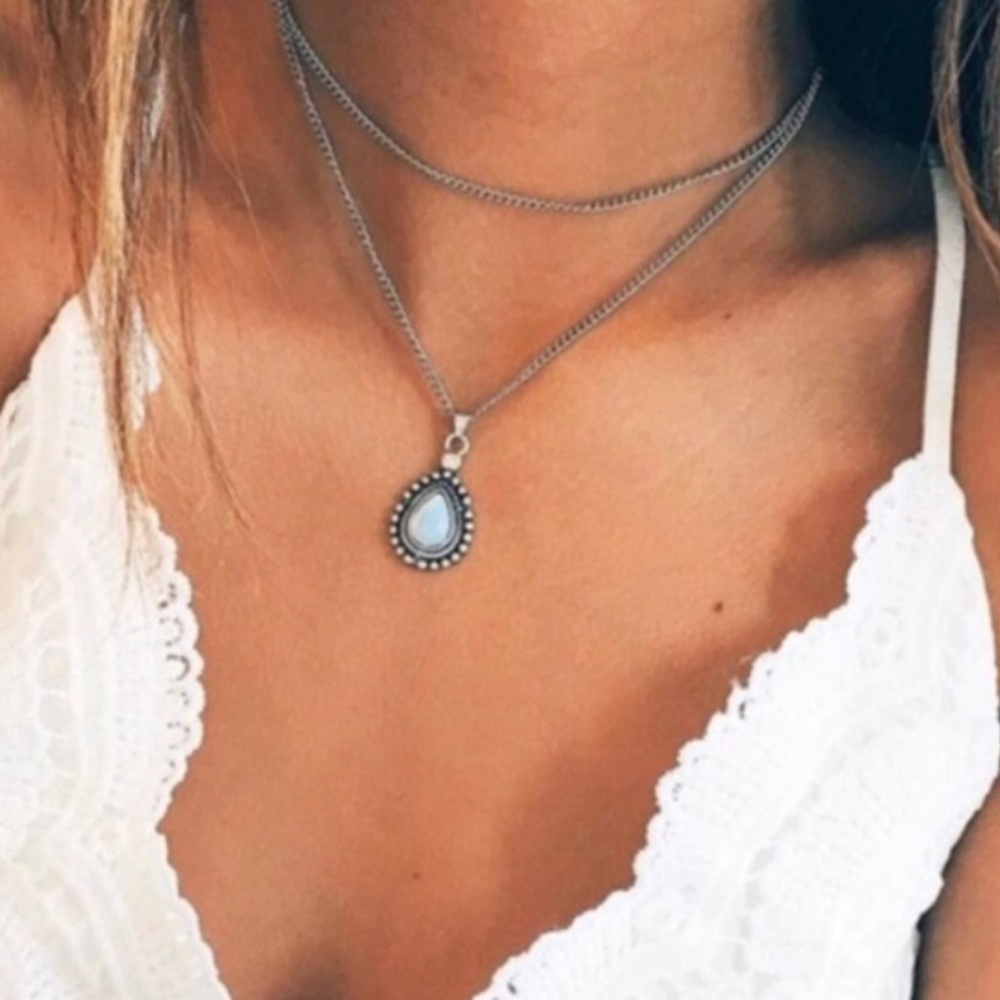 Women’s Girls Opal Necklace Jewelry Gift